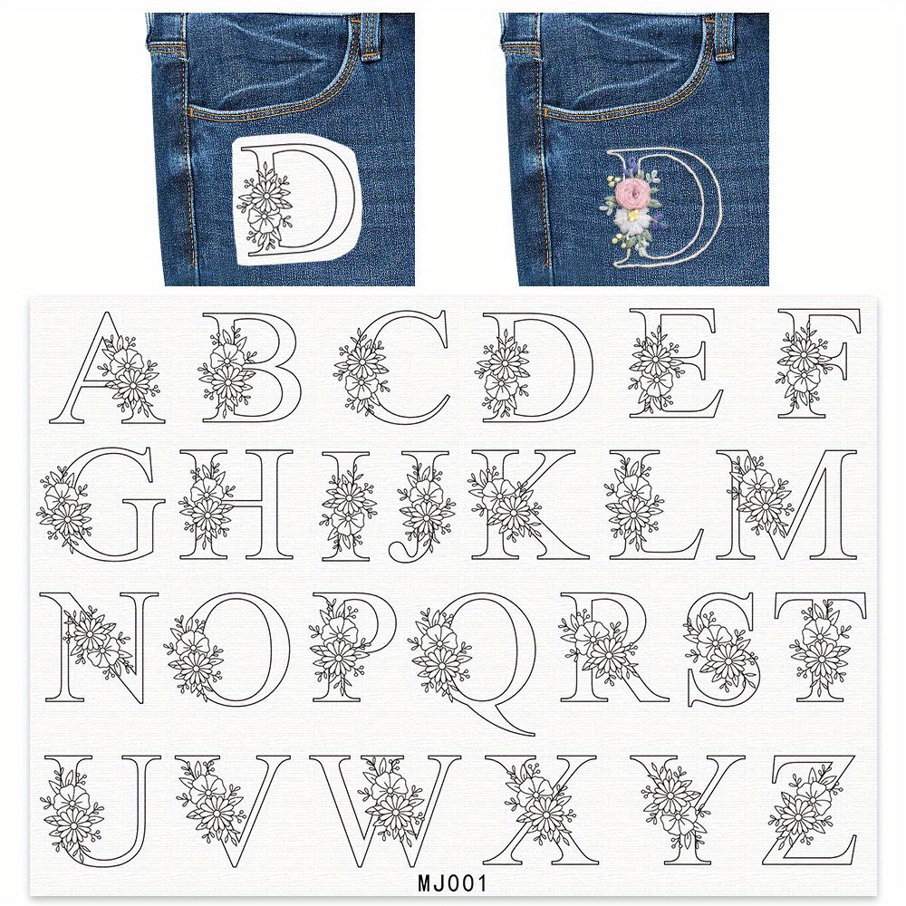 Embroidery Meaning - 1 Stück Stickerstabilisator mit floralem Buchstaben-D-Design