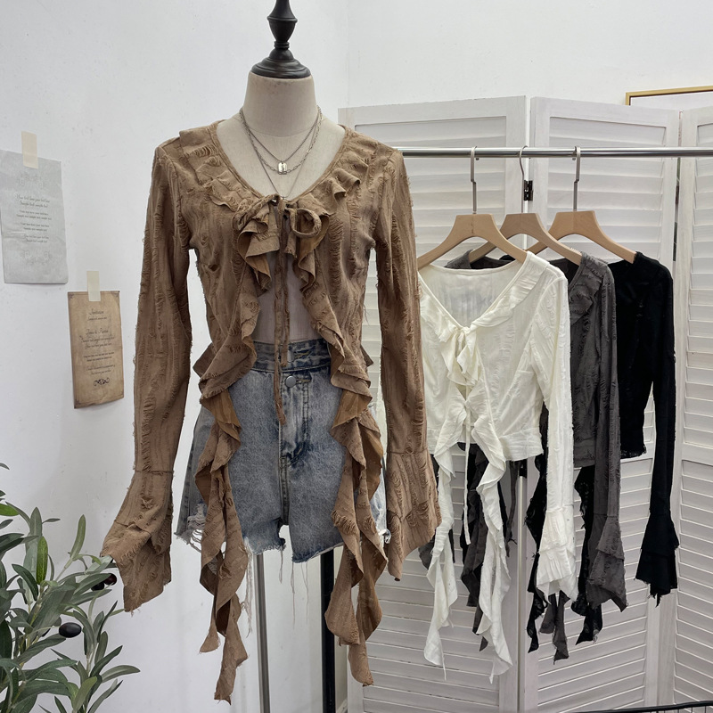 Embroidery Online - ISAROSE Wasteland Style Strickjacke für Damen,