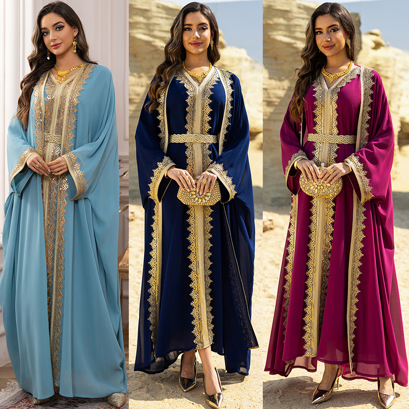 2PCS Muslimische Frauen Kleid  – Embroidery Kebaya Bewertung und Preis