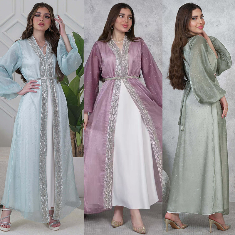 2PCS Muslimische Frauen Kleid  – Embroidery Kebaya Bewertung und Preis