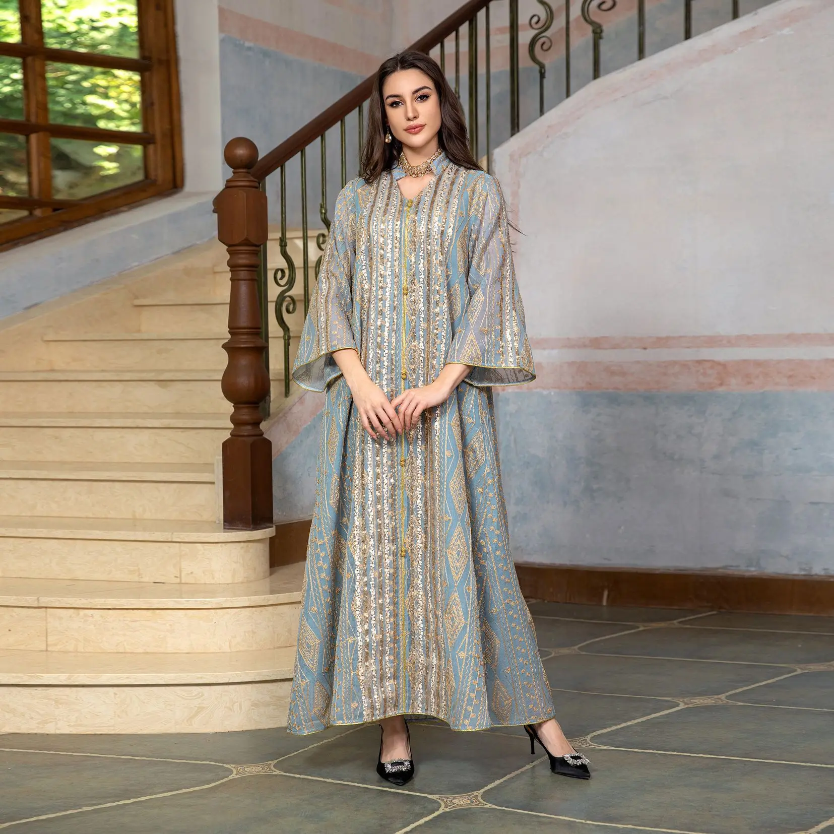 Eid Abaya Stickerei Pailletten – Embroidery Kebaya Bewertung und Preis